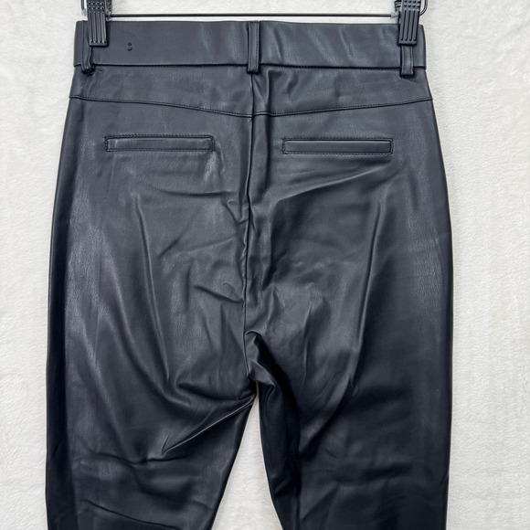 Zara Leggings Womens S Black Trafaluc Faux Leather High Rise Skinny Ankle Zip - Picture 10 of 13